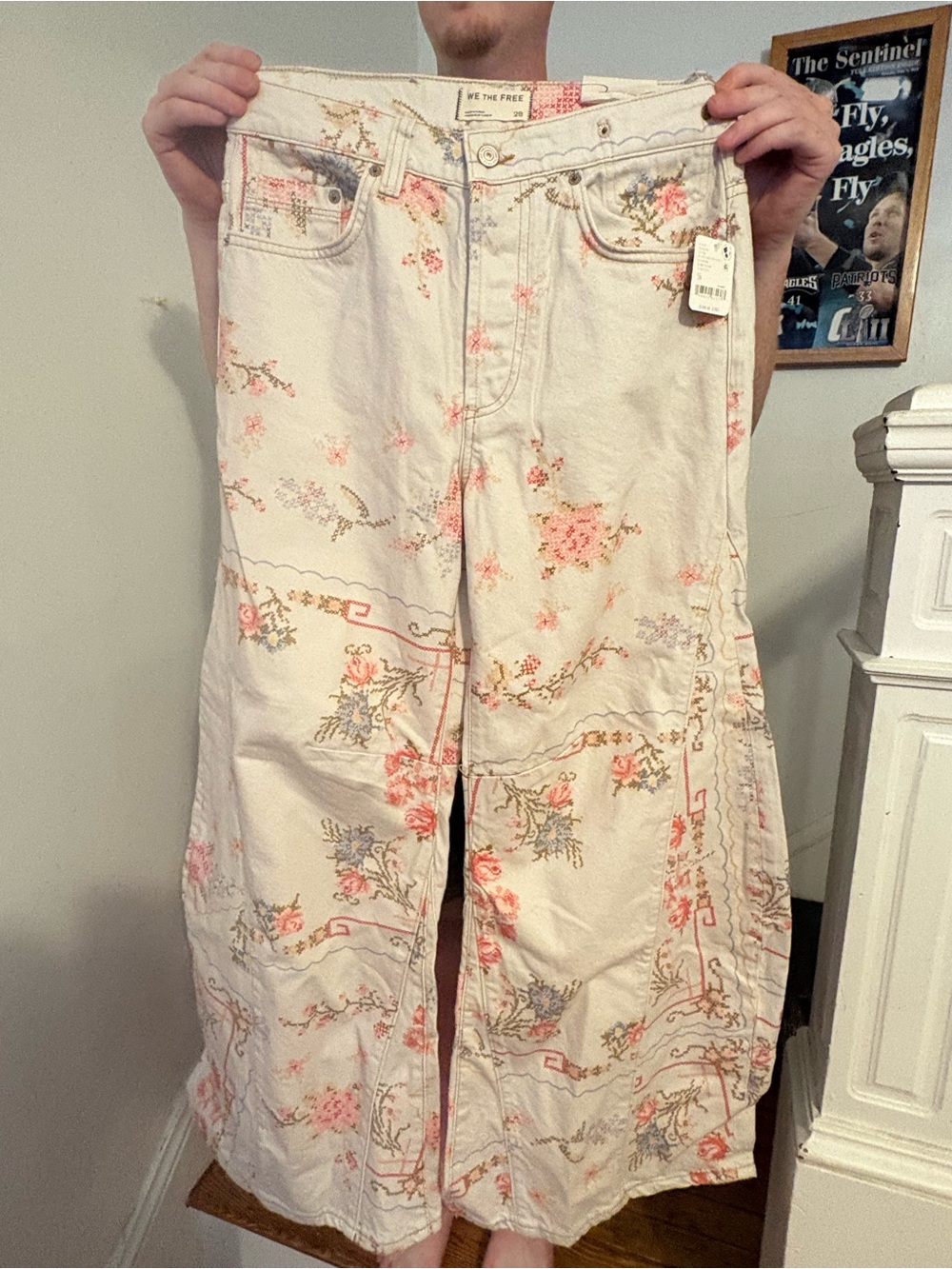 NWT Free People We The Free Eden Printed Wide-Leg Jeans Size 28 - Picture 6 of 7